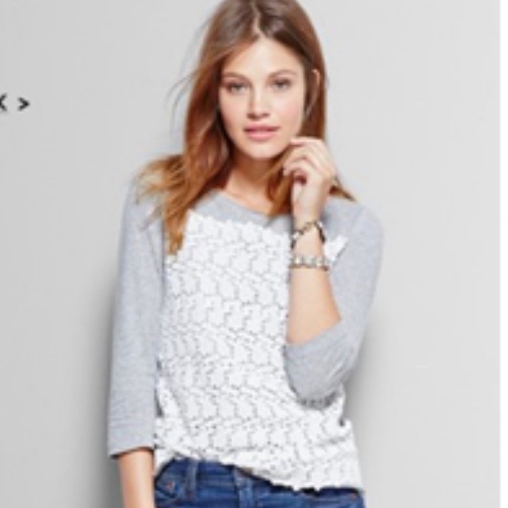 J.Crew. Lacy gray jersey.